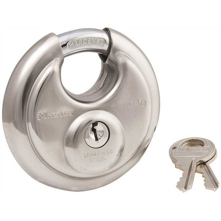 MASTER LOCK 2-3/4 in. W 70 mm Stainless Steel Discus Padlock with Shrouded Shackle 40KAD 0501